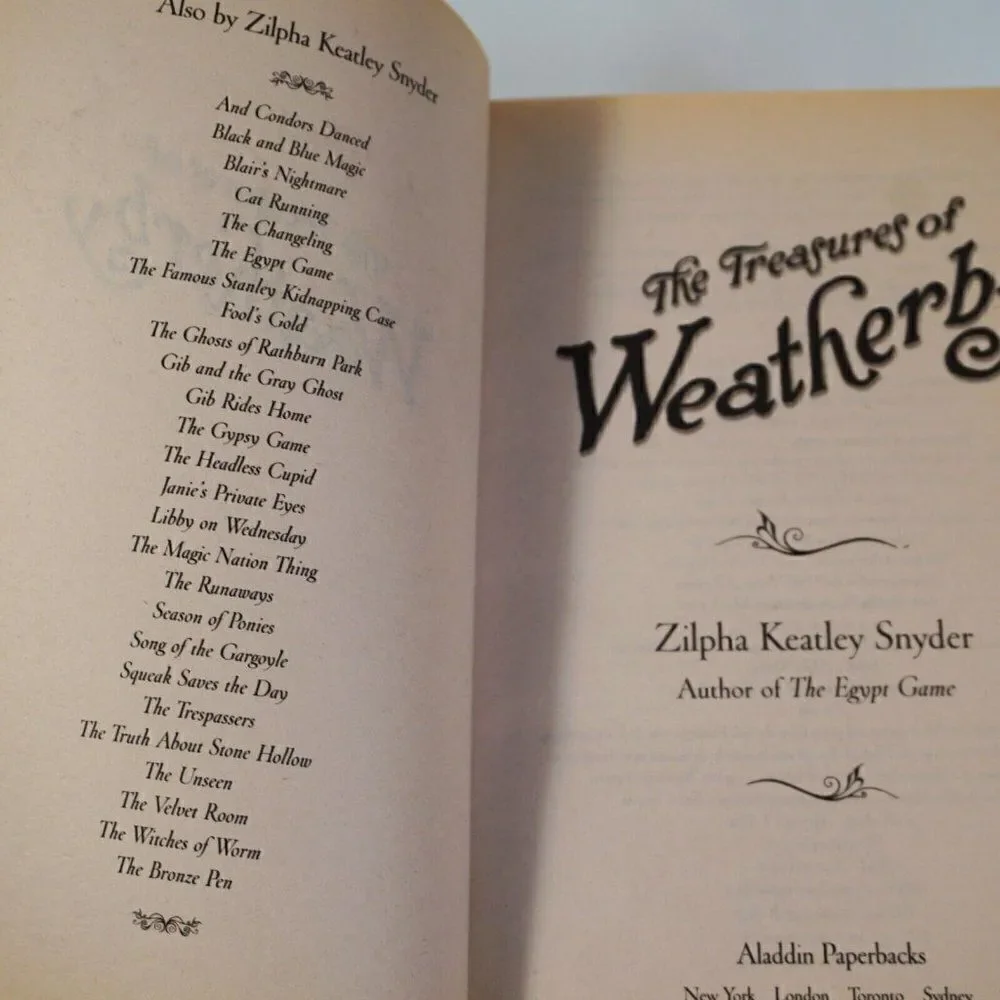 Zilpha Keatley Snyder treasures weatherby